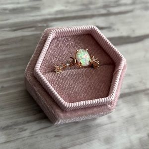 Crystal Crescent Moon Ring - Size 5.5